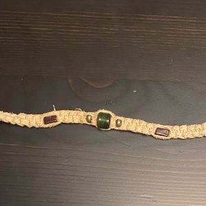 🔸Emerald Beaded Hemp Bracelet/Anklet🔸
